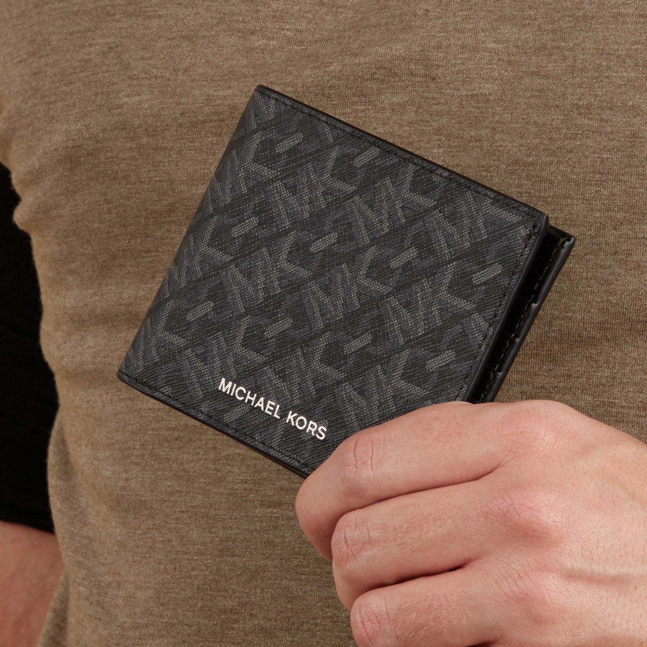 Michael Kors Hudson Kunstleer Billfold Portemonnee Zwart