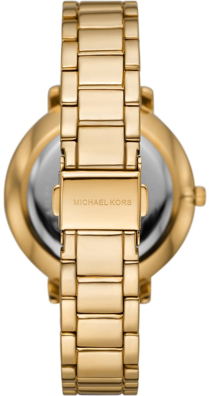 Michael Kors Horloge MK4916 Pyper Staal met Geelgouden Plating Zwarte Wijzerplaat met Zirkonia 38mm Goud