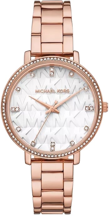 Michael Kors Michael Kors Horloge MK4917 Pyper Staal met Rosegouden Plating met Zirkonia 38mm Goud