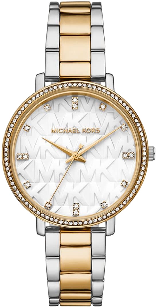 Michael Kors Michael Kors Horloge MK4918 Staal Bi-color met Witte Wijzerplaat met Zirkonia 38mm Divers