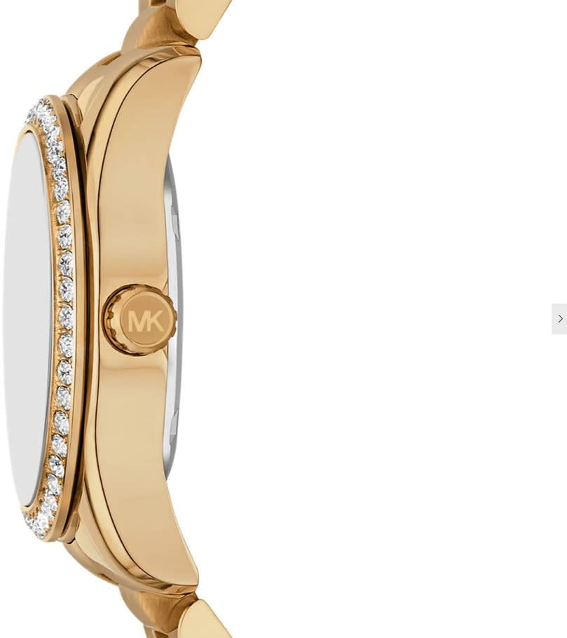 Michael Kors Horloge MK4924 Lexington Staal met Geelgouden Plating Quartz met Groene Wijzerplaat 100m Waterdicht 33mm Goud