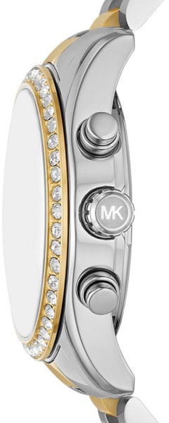 Michael Kors Horloge MK4925 Lexington Staal Goud en Zilver met Zwarte Wijzerplaat 33mm Divers