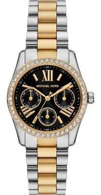Michael Kors Horloge MK4925 Lexington Staal Goud en Zilver met Zwarte Wijzerplaat 33mm Divers