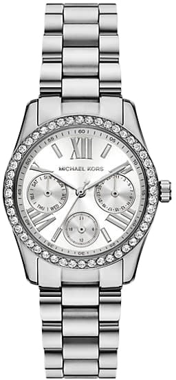 Michael Kors Michael Kors Horloge MK4979 Lexington Staal Quartz met Zirkonia  34mm Zilver