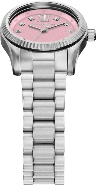 Michael Kors Michael Kors Horloge MK4996 Lexington Staal Quartz met Roze Wijzerplaat 26mm Zilver