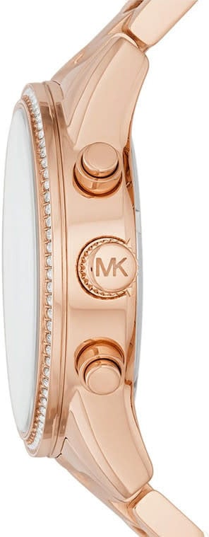 Michael Kors Michael Kors Horloge MK6357 Staal met Rosegouden Plating Quartz Chronograaaf met Zirkonia 36mm Goud