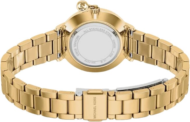 Michael Kors Michael Kors Horloge MK7572 Pyper Staal Goudkleurige Plating Quartz met Kristallen en Hangend Bedel 32mm Goud