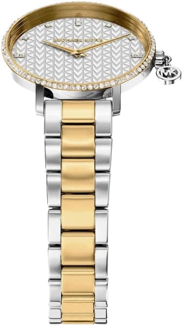 Michael Kors Michael Kors Horloge MK7574 Pyper Staal Bi Color Quartz met Kristallen en Hangend Bedel 32mm Divers