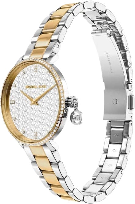 Michael Kors Michael Kors Horloge MK7574 Pyper Staal Bi Color Quartz met Kristallen en Hangend Bedel 32mm Divers