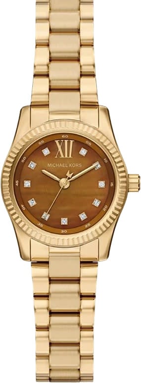 Michael Kors Michael Kors Horloge MK7578 Lexington Staal Geelgouden Plating Quartz Bruine Wijzerplaat 26mm Goud