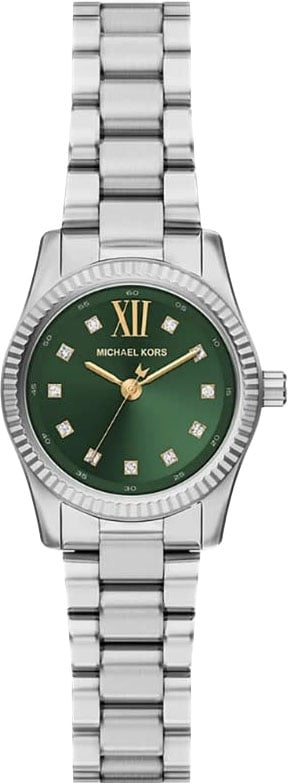 Michael Kors Michael Kors Horloge MK7580 Lexington Staal Quartz met Groene Wijzerplaat 26mm Zilver
