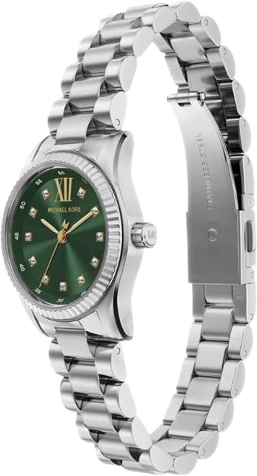 Michael Kors Michael Kors Horloge MK7580 Lexington Staal Quartz met Groene Wijzerplaat 26mm Zilver