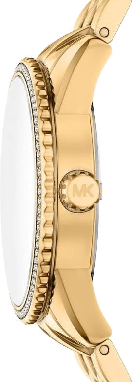 Michael Kors Michael Kors Horloge MK7581 Staal met Geelgouden Plating Quartz Bruine Wijzerplaat 35mm Goud