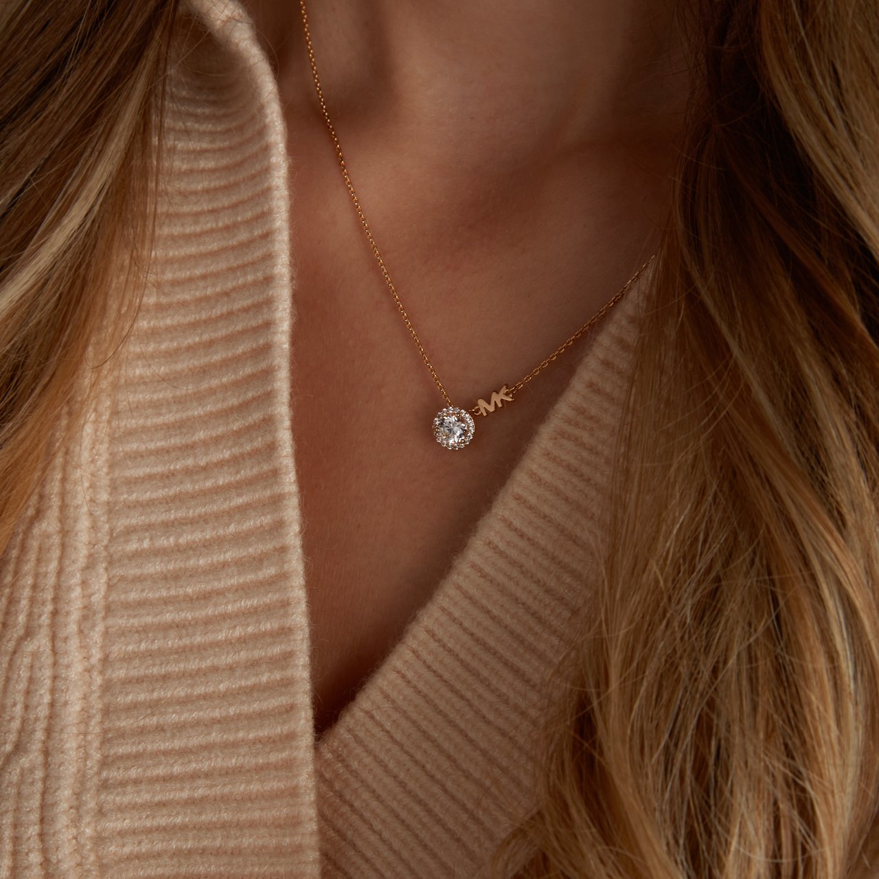 Michael Kors Premium Ketting met Zirkonia Roze