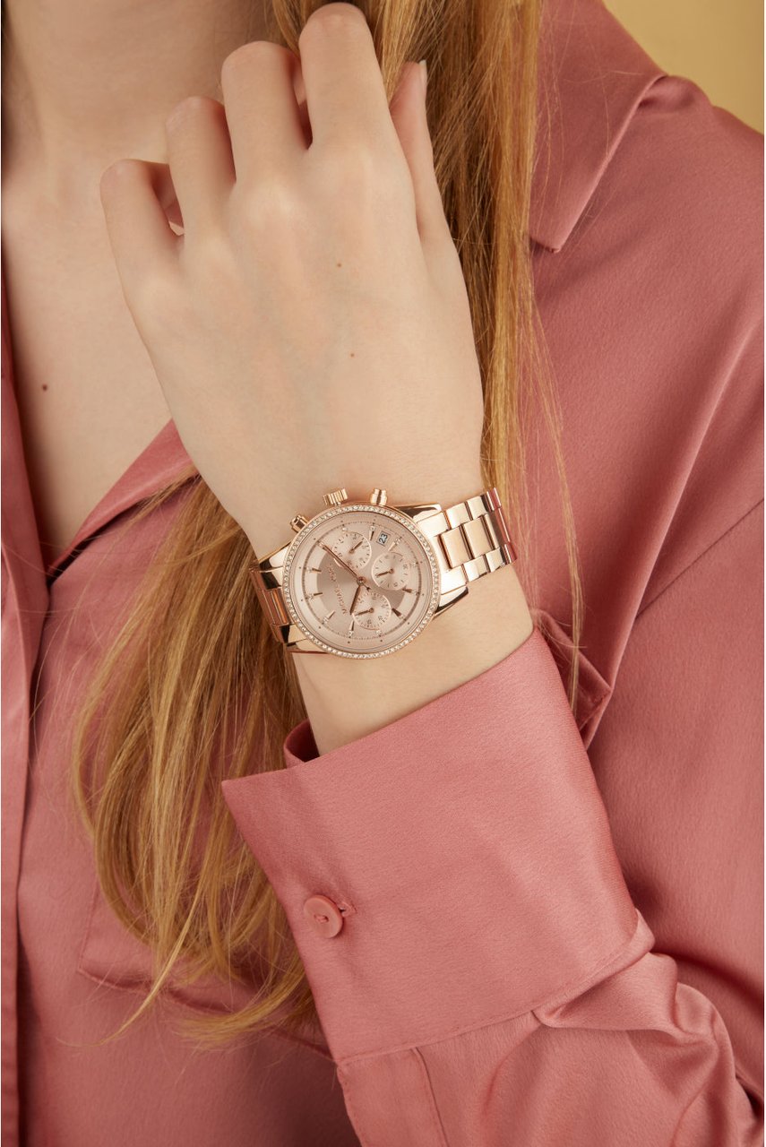 Michael Kors Ritz - Horloge - Roségoud Roze