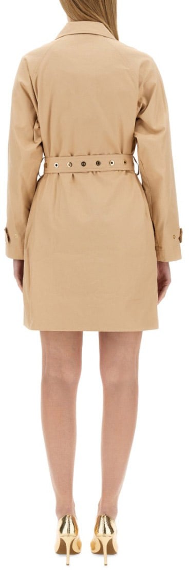Michael Kors Belted Cotton Trench Coat With Classic Collar And Button Details Neutraal
