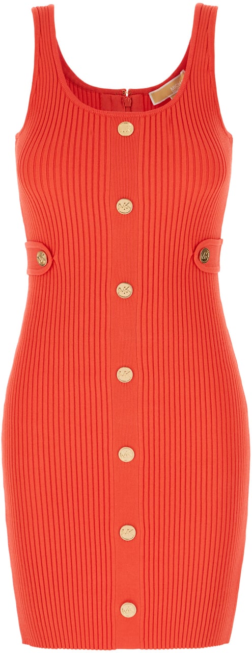 Michael Kors Michael Kors Coral stretch viscose blend dress Rood