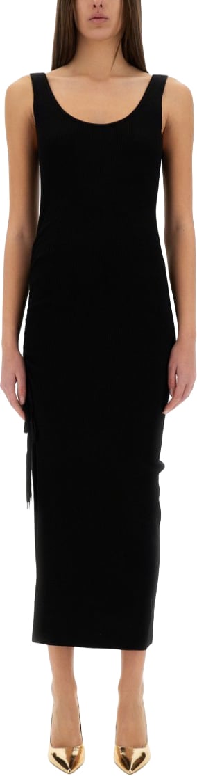 Michael Kors Stretch Wool Blend Camisole Dress Zwart