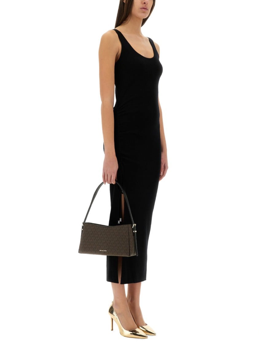 Michael Kors Stretch Wool Blend Camisole Dress Zwart