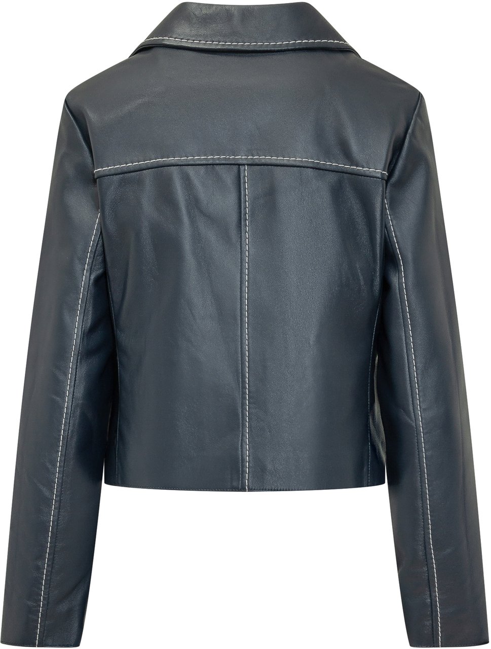 Michael Kors Giacca Pelle Corto Donkergrijs