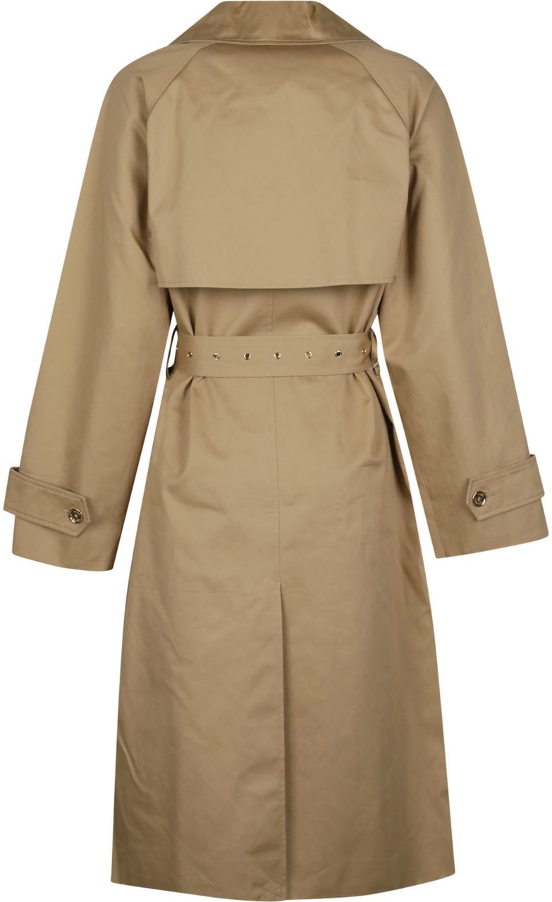 Michael Kors Double Oversize Belted Trench Green Groen