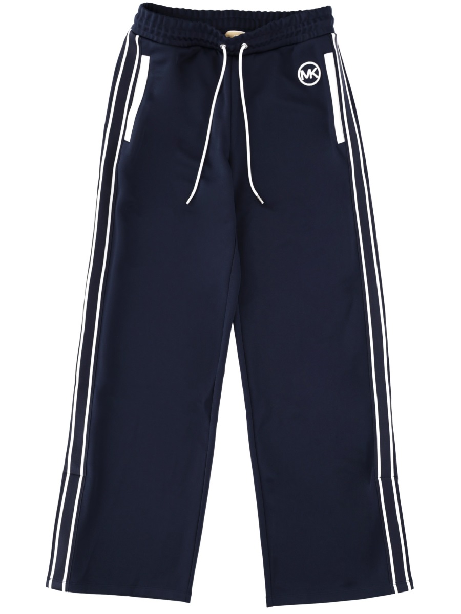 Michael Kors White Tracksuit Recycled Wide-Leg Pants Zwart