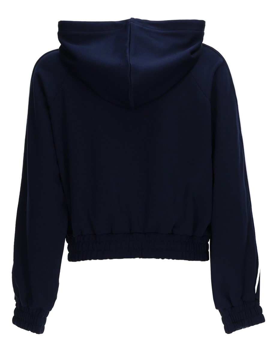 Michael Kors Neutrals Hooded Raglan Sleeves Recycled Sports Top Zwart