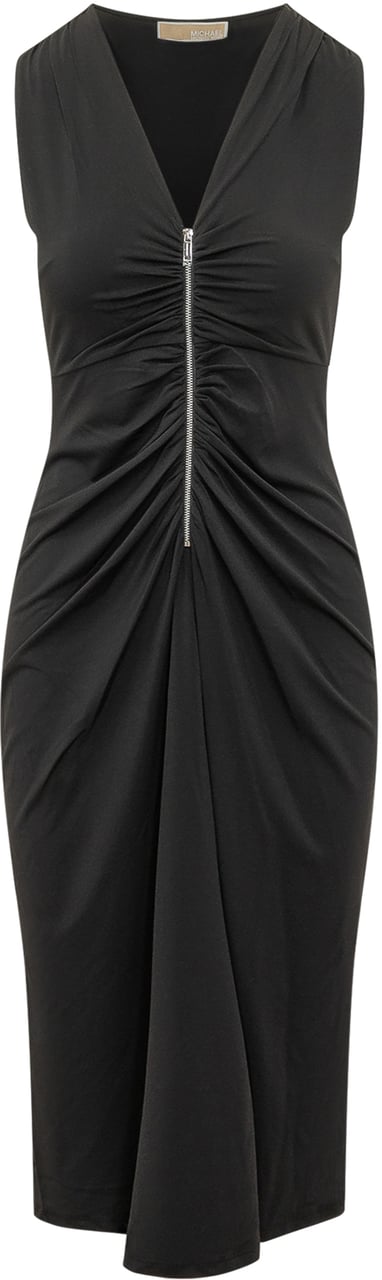 Michael Kors Abito Midi Zip Zwart