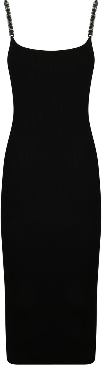 Michael Kors Chain Strap Midi Dress Black Zwart