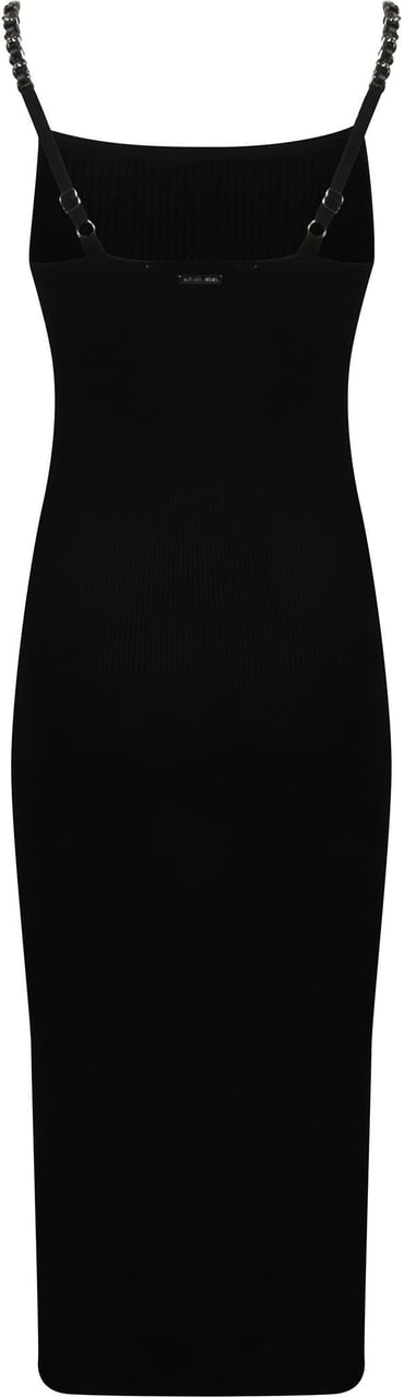 Michael Kors Chain Strap Midi Dress Black Zwart