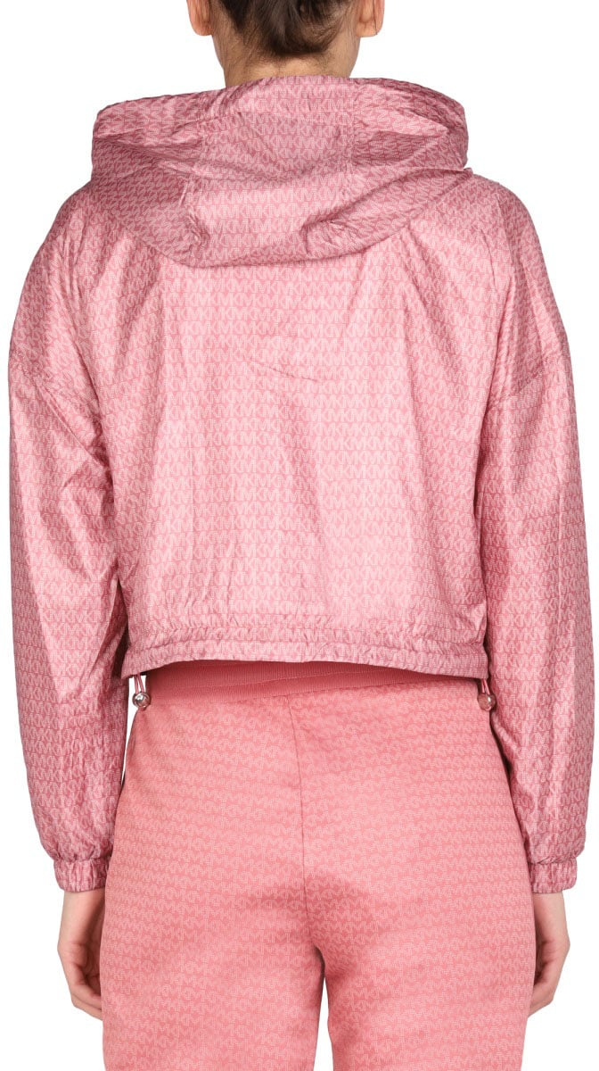 Michael Kors Cropped Pink Hooded Jacket Roze