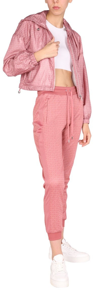 Michael Kors Cropped Pink Hooded Jacket Roze