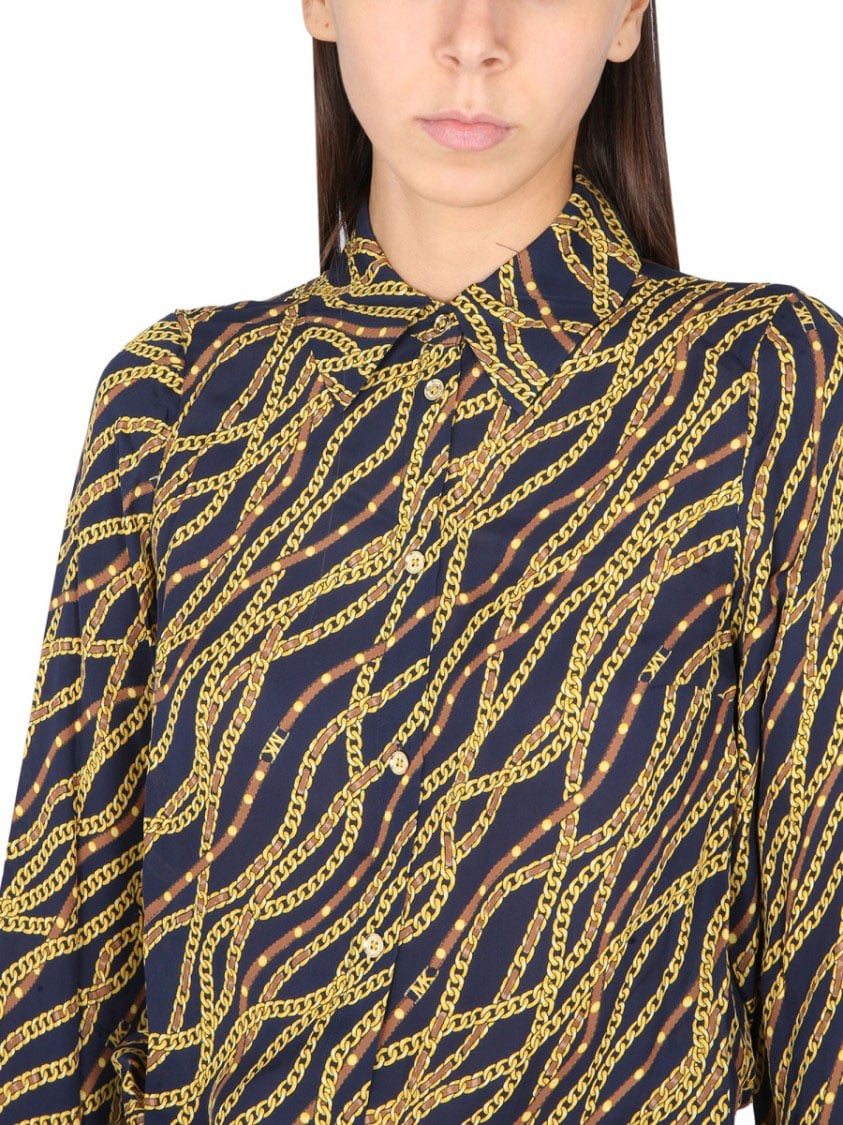 Michael Kors Silk Blend Shirt Blauw