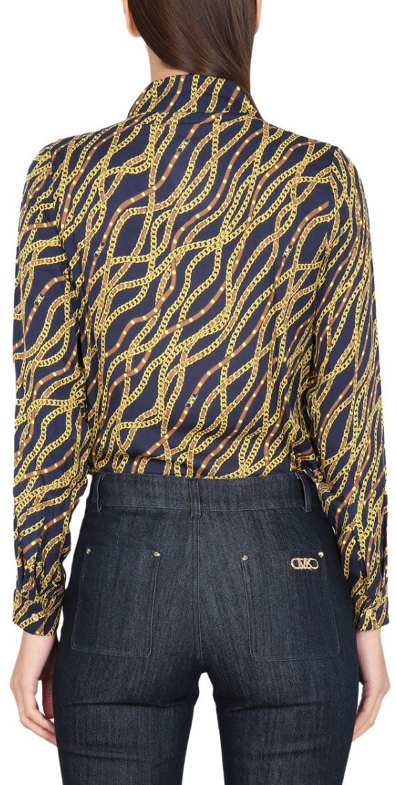 Michael Kors Silk Blend Shirt Blauw