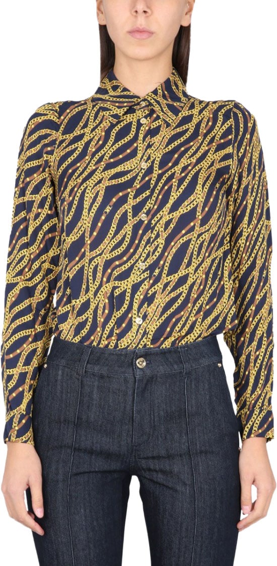 Michael Kors Silk Blend Shirt Blauw