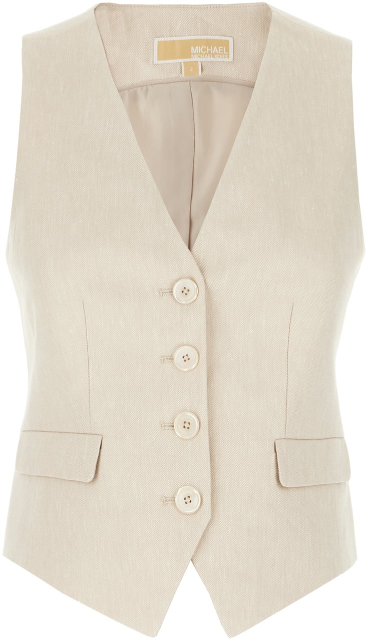 Michael Kors Michael Kors Send linen blend vest Neutraal