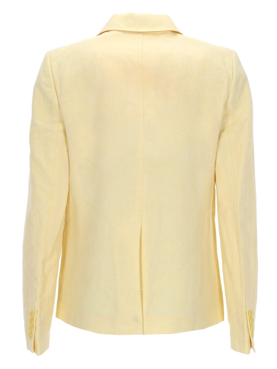 Michael Kors Single Breasted Linen Blend Blazer Neutraal