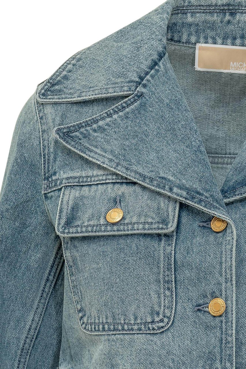 Michael Kors Giacca Denim Corta con Tasche e Bottoni Blauw