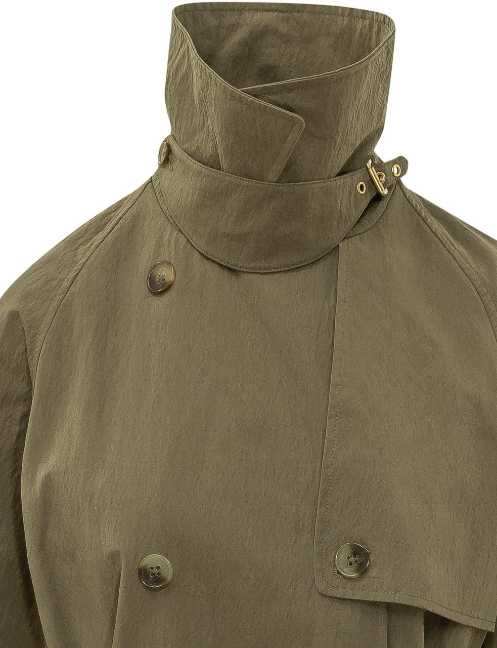 Michael Kors Trench Lungo Doppiopetto con Cintura Donkergroen