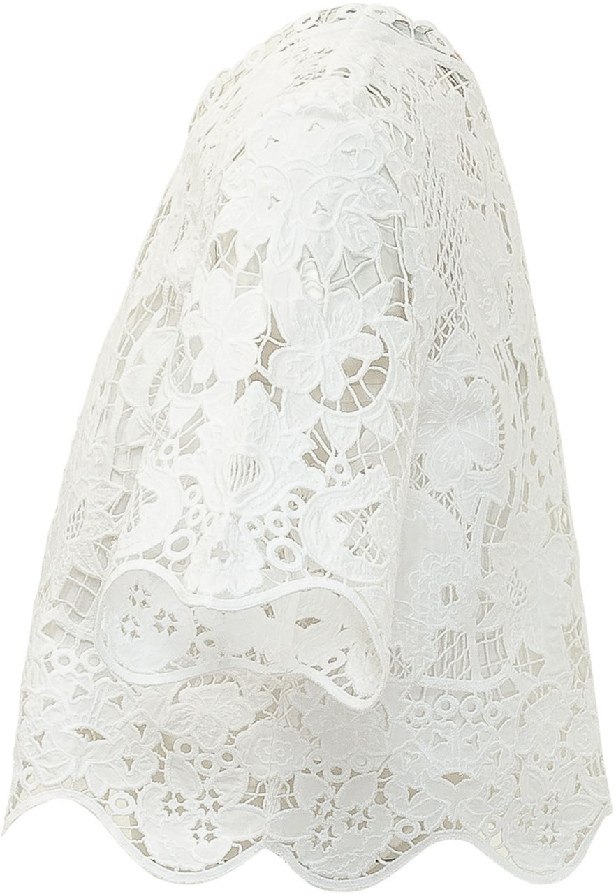 Michael Kors Top Corto in Pizzo con Maniche Corte Wit