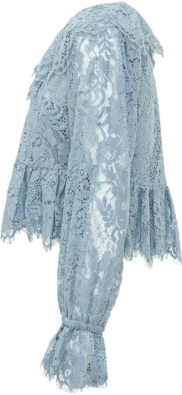 Michael Kors Top in Pizzo con Scollo a V e Maniche Lunghe Blauw