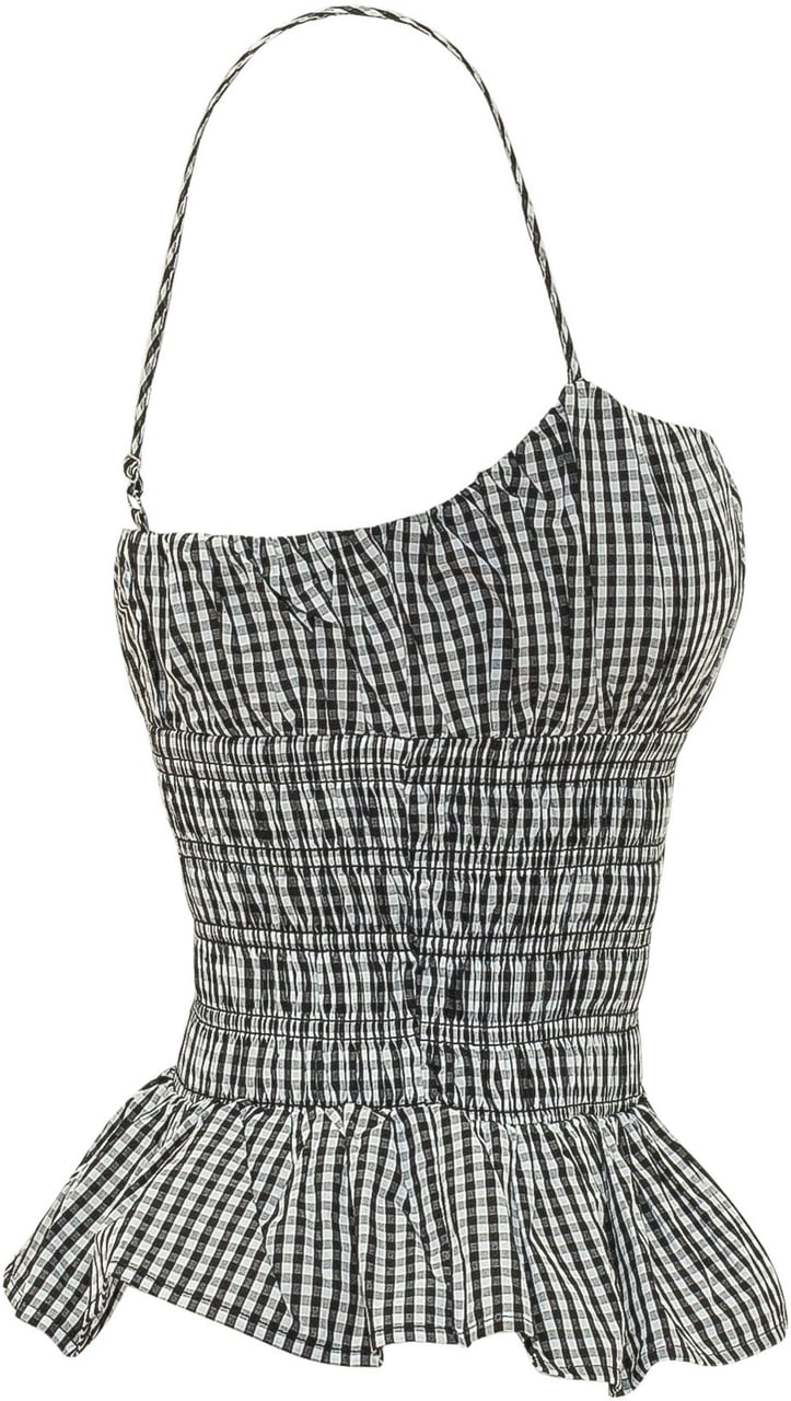 Michael Kors Top Smock con Spalline e Volant Divers
