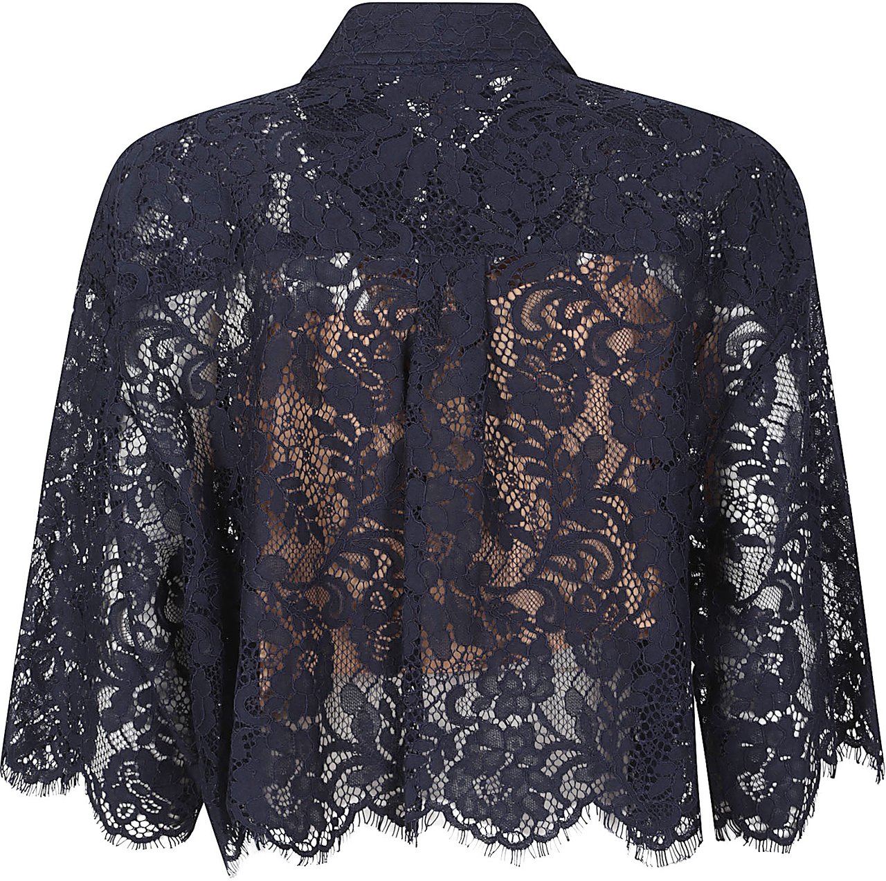 Michael Kors Corded Lace Short Sleeve Shirt Blue Blauw