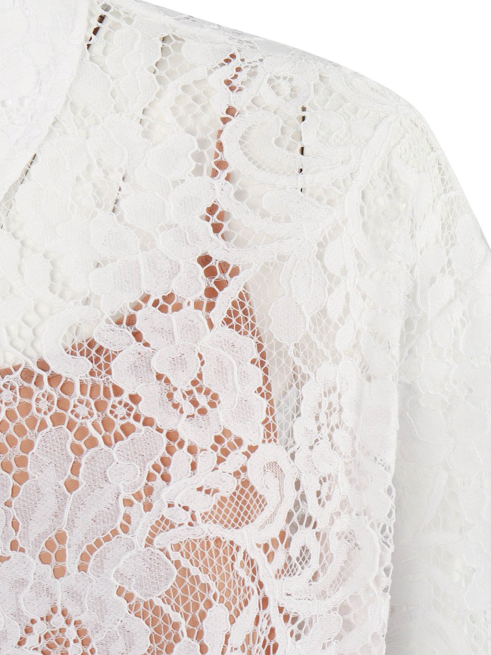 Michael Kors Corded Lace Short Sleeve Shirt Wit