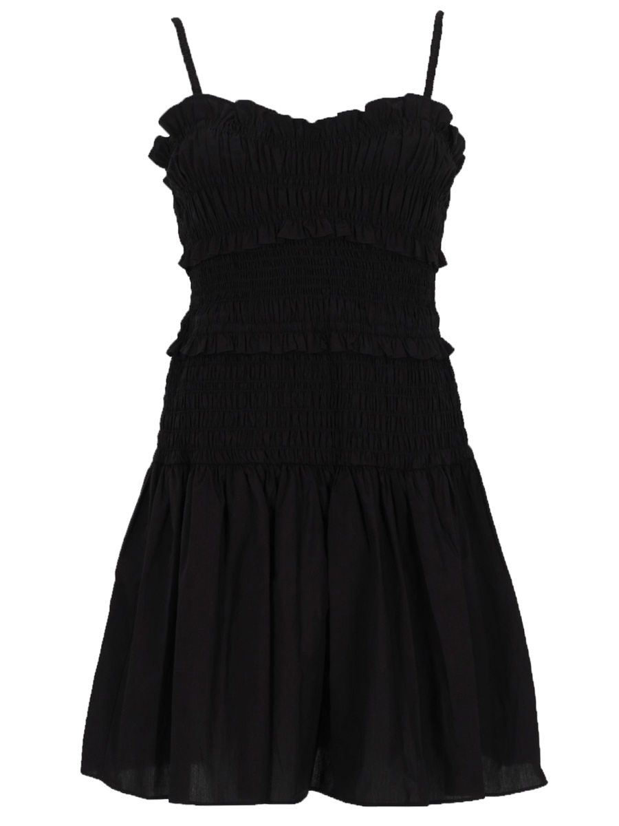Michael Kors Fitted Ruched Bodice Dress Zwart
