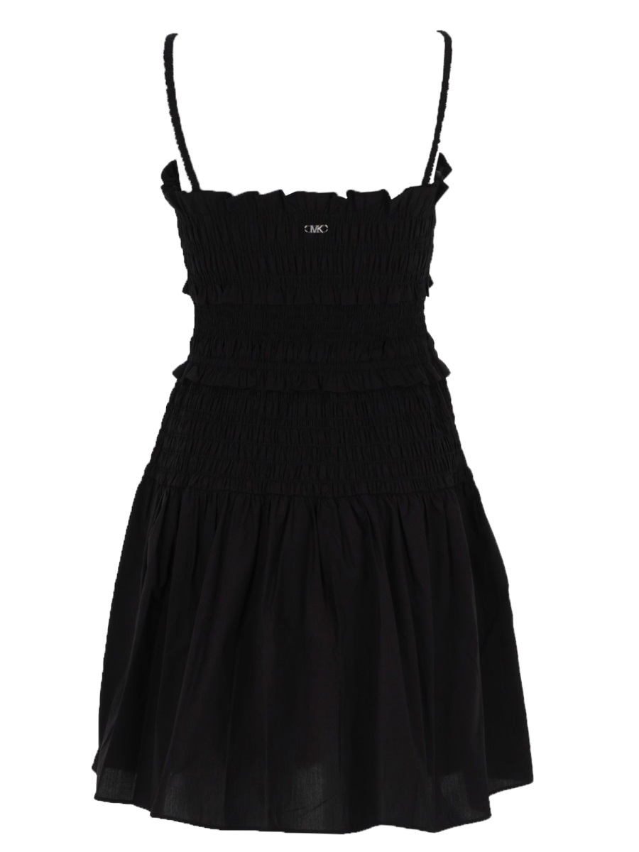 Michael Kors Fitted Ruched Bodice Dress Zwart