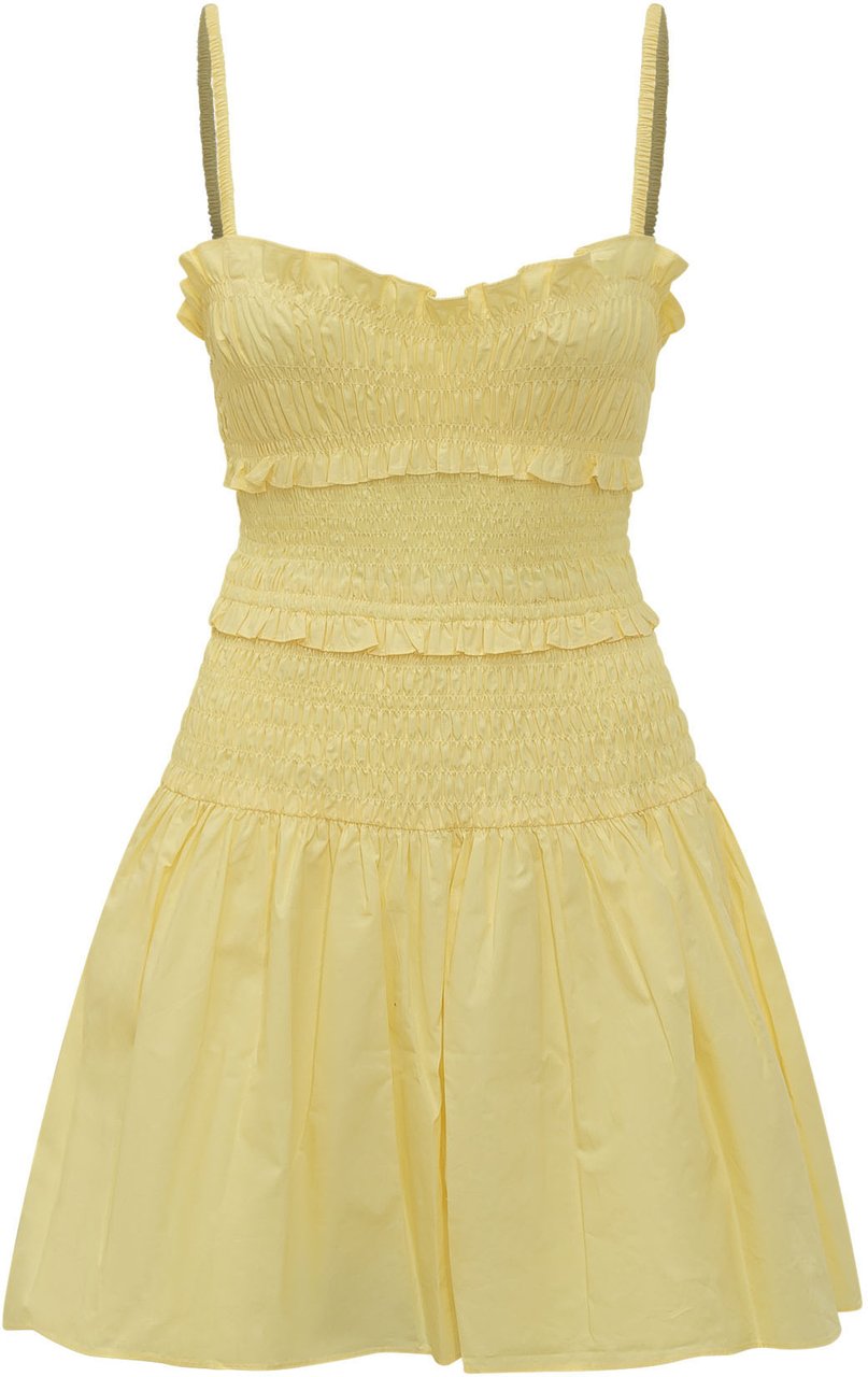 Michael Kors Abito Mini con Corpino Arricciato e Balze Geel