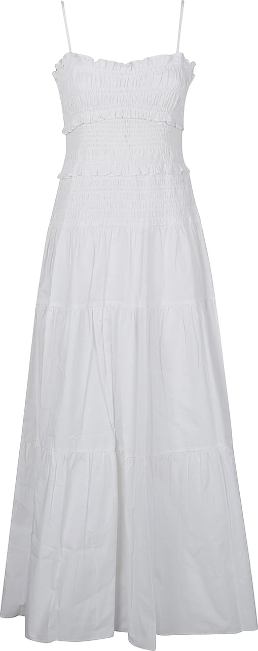 Michael Kors Smocked Long Dress White Wit