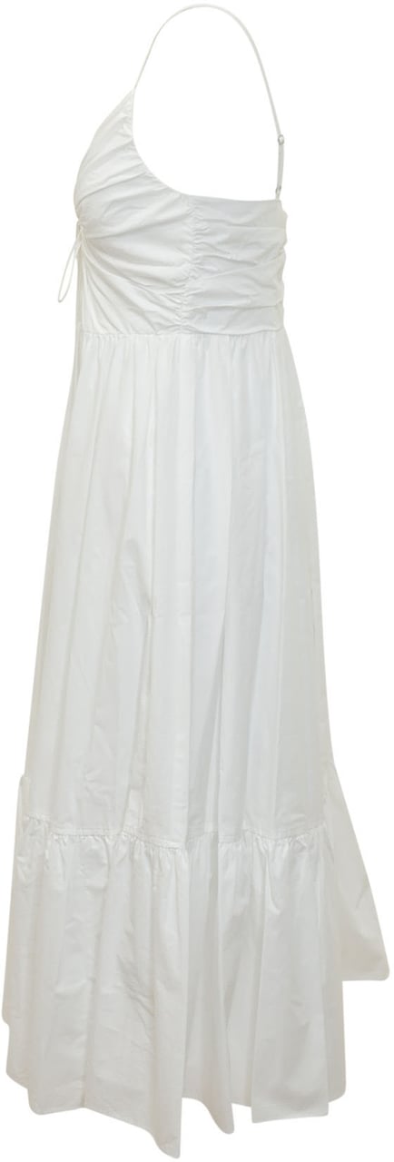 Michael Kors Abito Midi con Scollo a V e Coulisse Wit