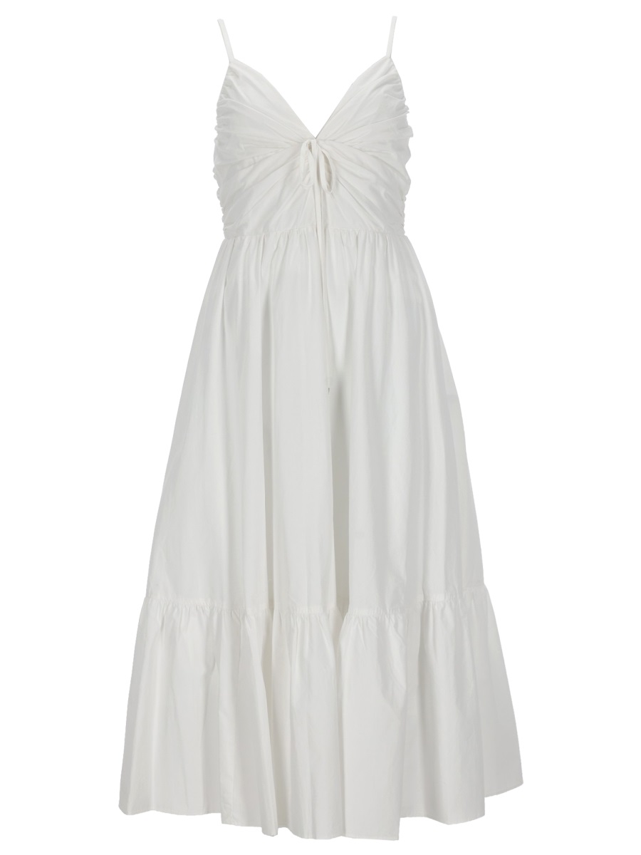 Michael Kors Organic Cotton Ruched Sweetheart Dress Wit